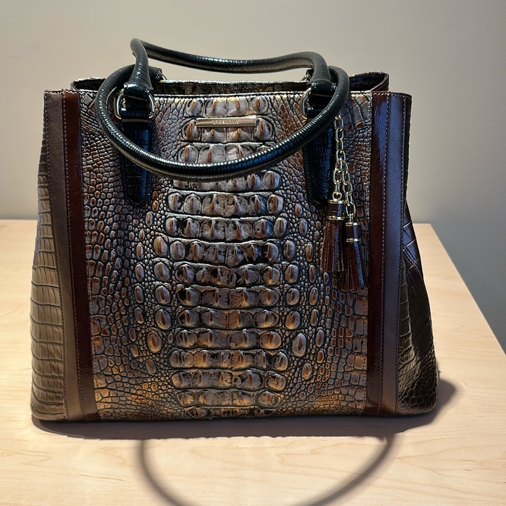BRAHMIN Joan Tote Luxury Leather Handbag / Purse STUNNING.